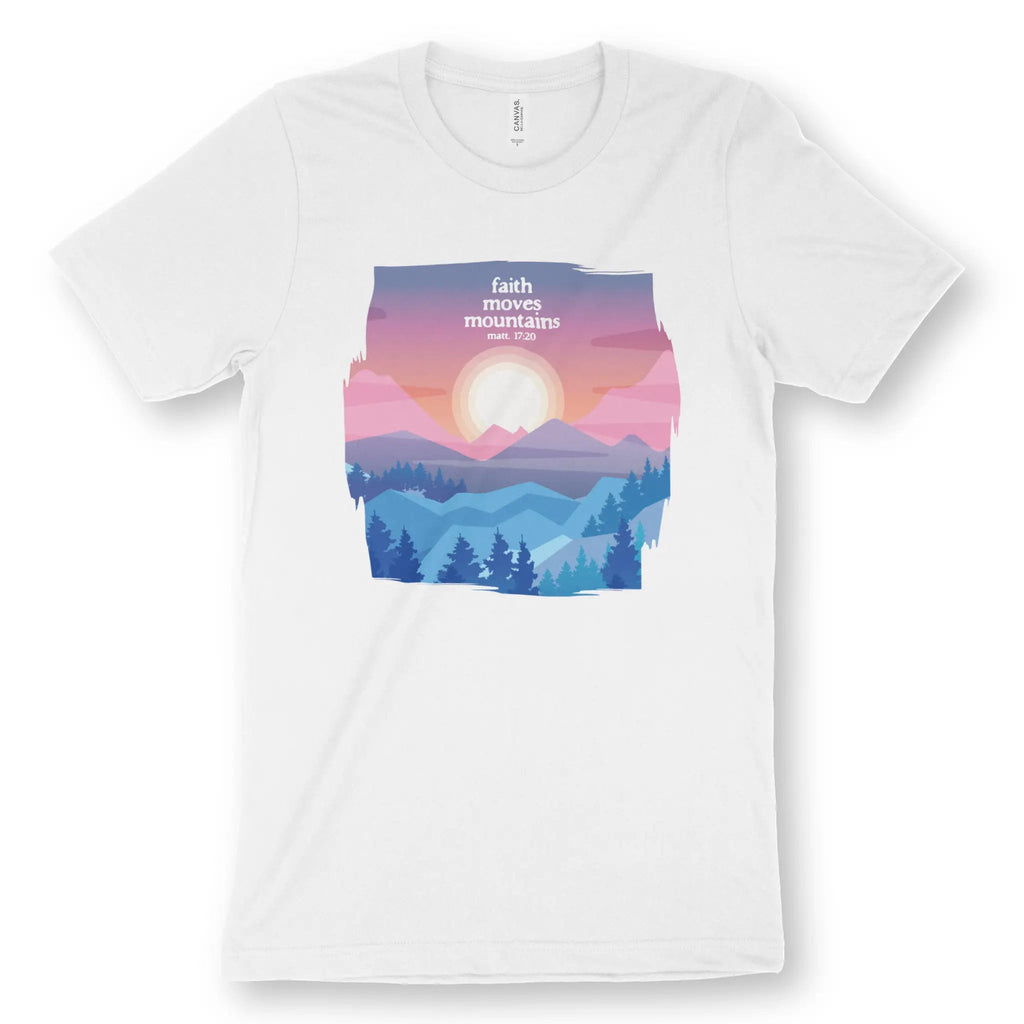 Faith Moves Mountains 3.0 – Unisex Christian T-Shirt designed by 3rd Day Christian Clothing.