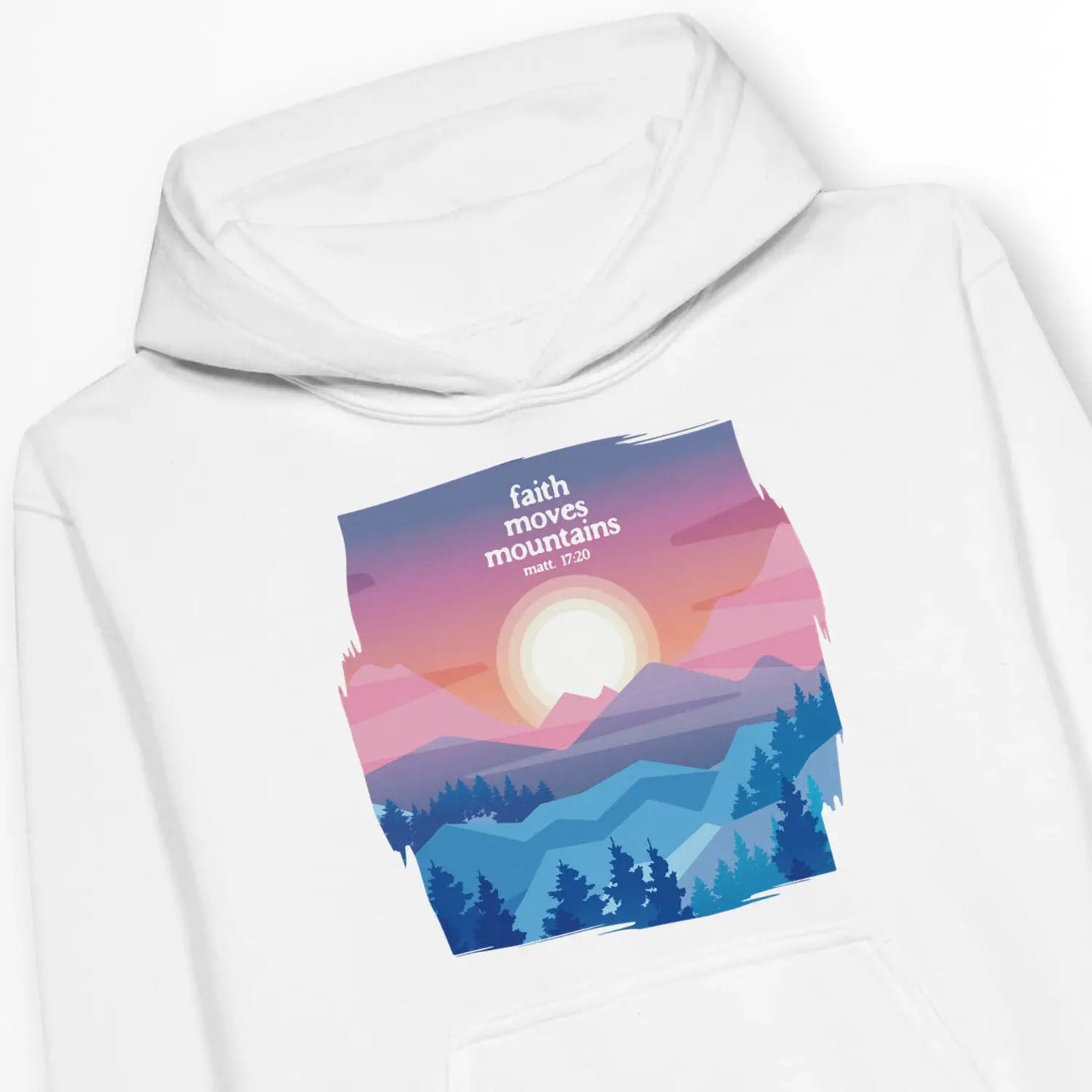 Faith Moves Mountains (Matt. 17:20) | Premium Kids' Christian Hoodie designed by 3rd Day Christian Clothing.