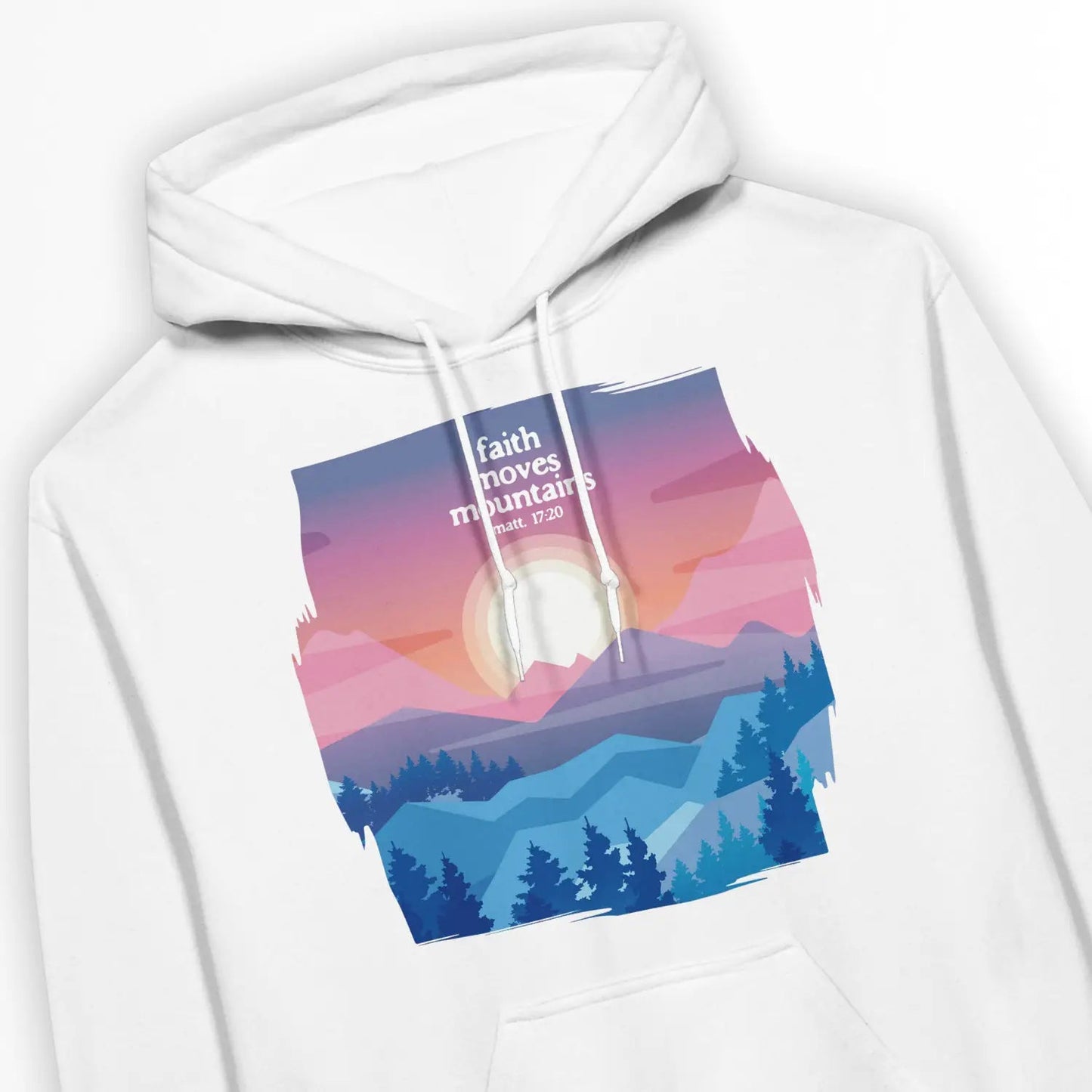 Faith Moves Mountains (Matt. 17:20) | Premium Unisex Christian Hoodie designed by 3rd Day Christian Clothing.