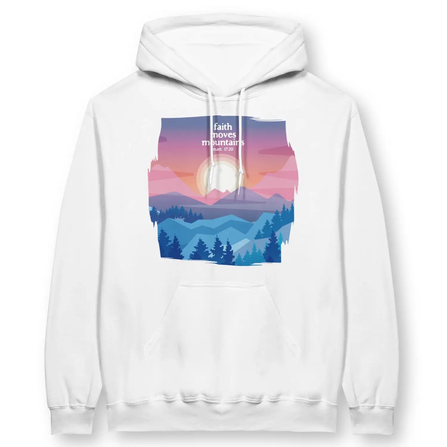 Faith Moves Mountains (Matt. 17:20) | Premium Unisex Christian Hoodie designed by 3rd Day Christian Clothing.