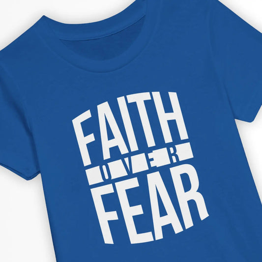 Faith Over Fear | Premium Kids' Christian T-Shirt designed by 3rd Day Christian Clothing.