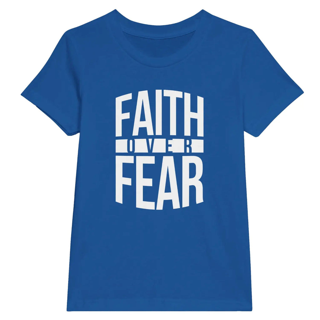 Faith Over Fear – Kids' Christian T-Shirt designed by 3rd Day Christian Clothing.