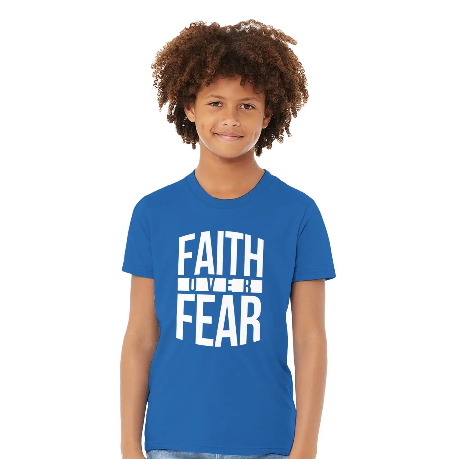 Faith Over Fear – Kids' Christian T-Shirt designed by 3rd Day Christian Clothing.