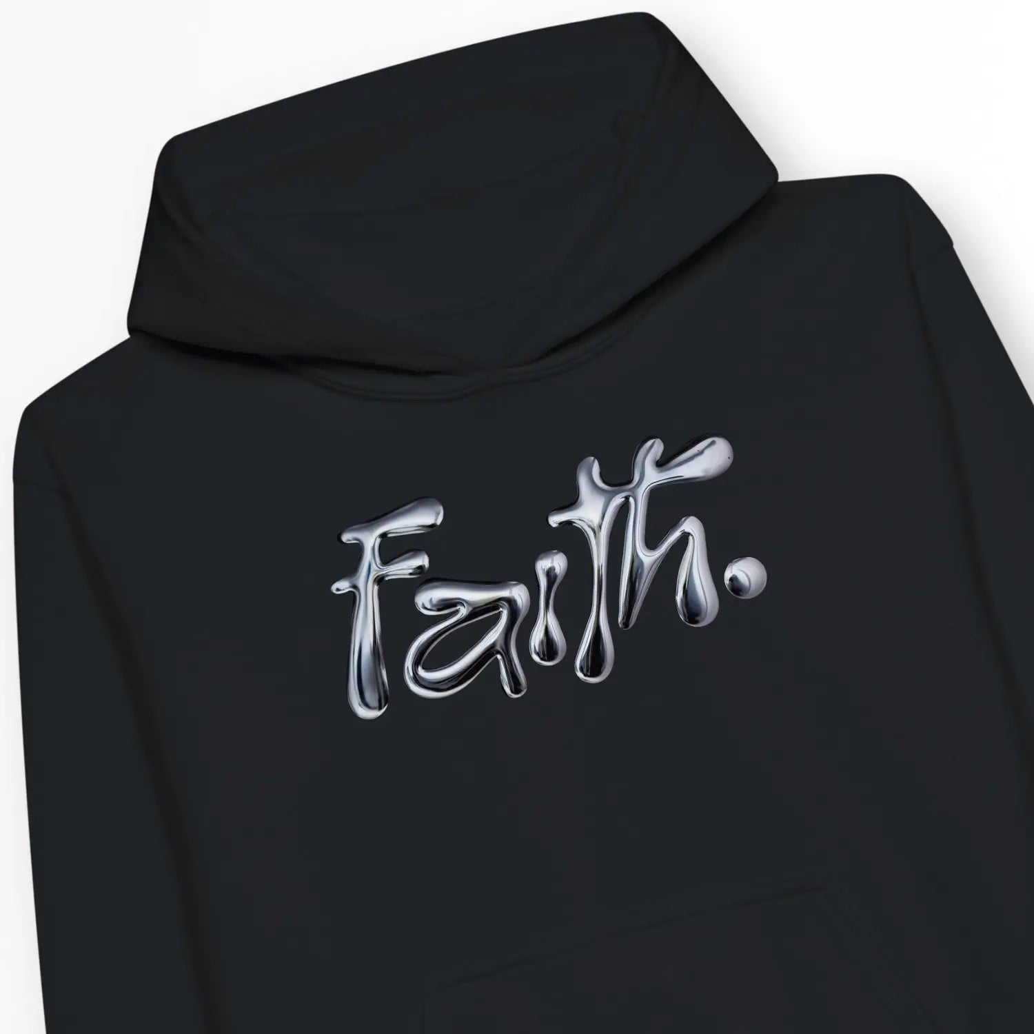Faith. (Chrome Effect) – Kids' Christian Hoodie designed by 3rd Day Christian Clothing.