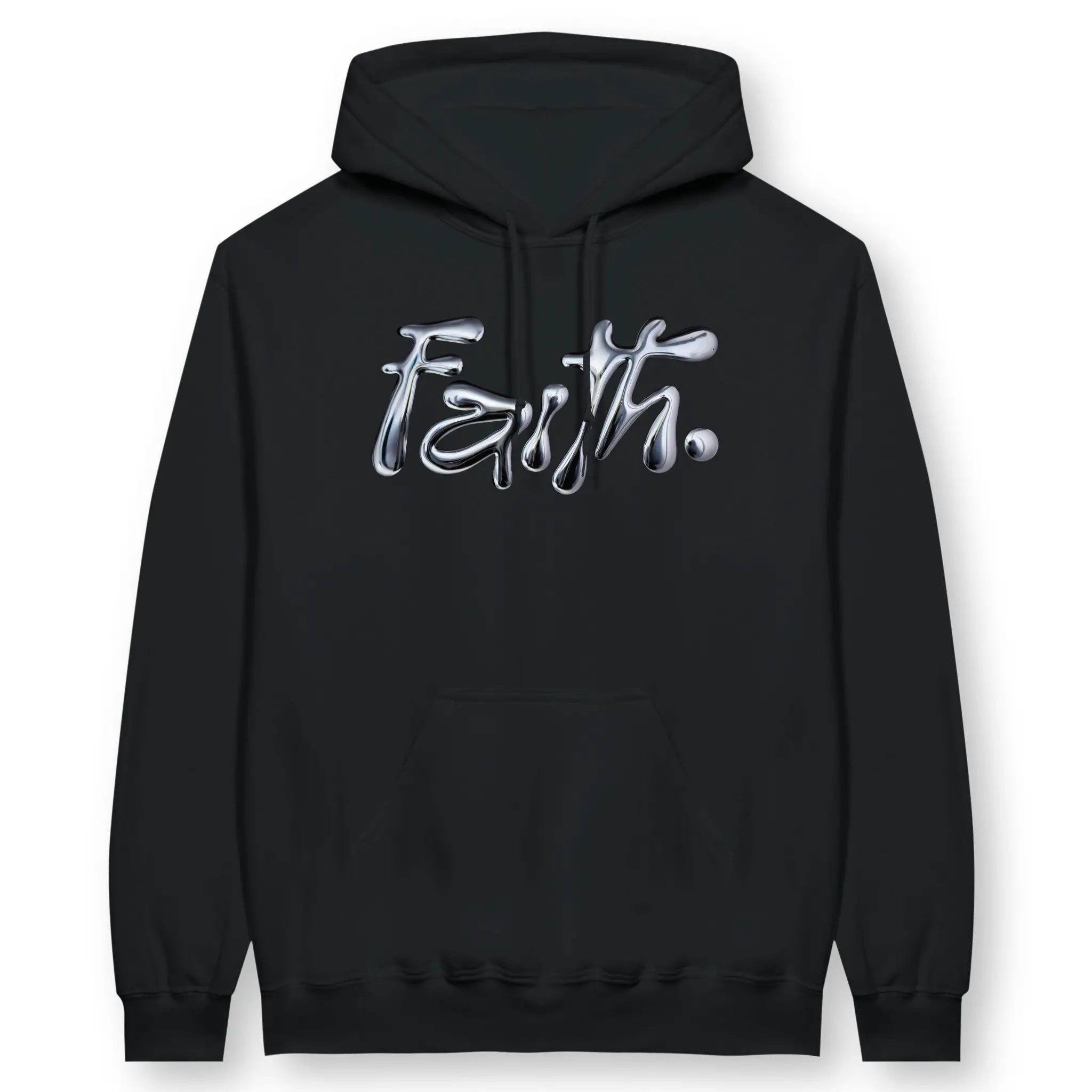 Faith. (Chrome Effect) – Unisex Christian Hoodie designed by 3rd Day Christian Clothing.
