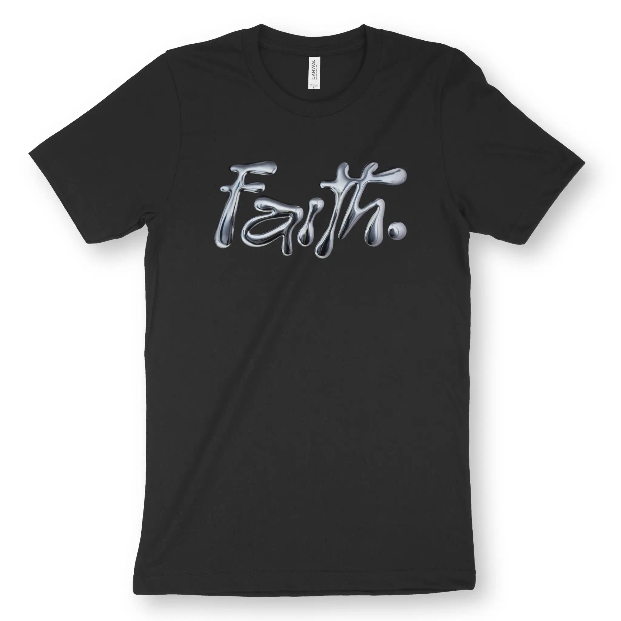 Faith. (Chrome Effect) – Unisex Christian T-Shirt designed by 3rd Day Christian Clothing.