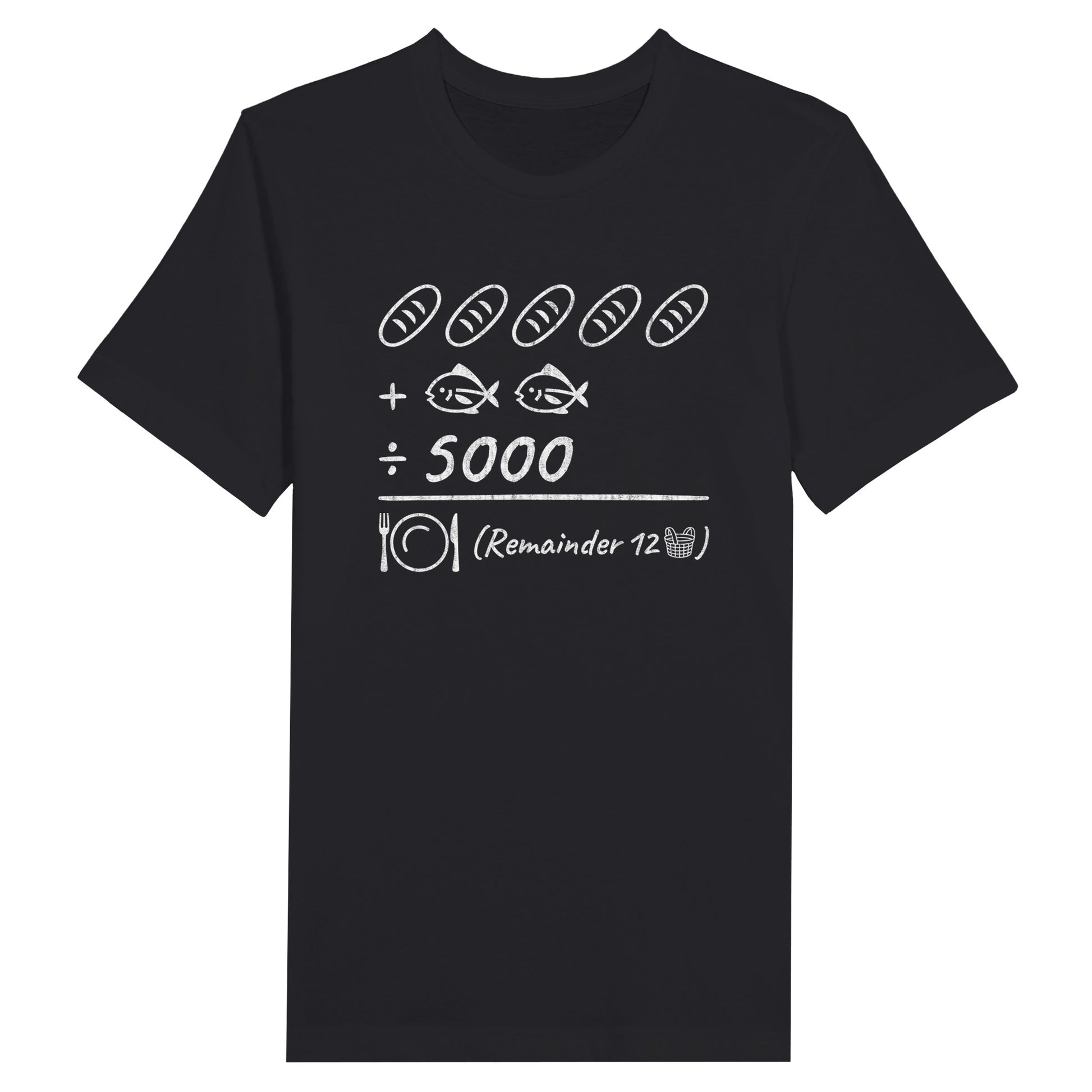 An image of Feeding of The 5000 (Equation) | Premium Unisex Christian T-shirt available at 3rd Day Christian Clothing UK