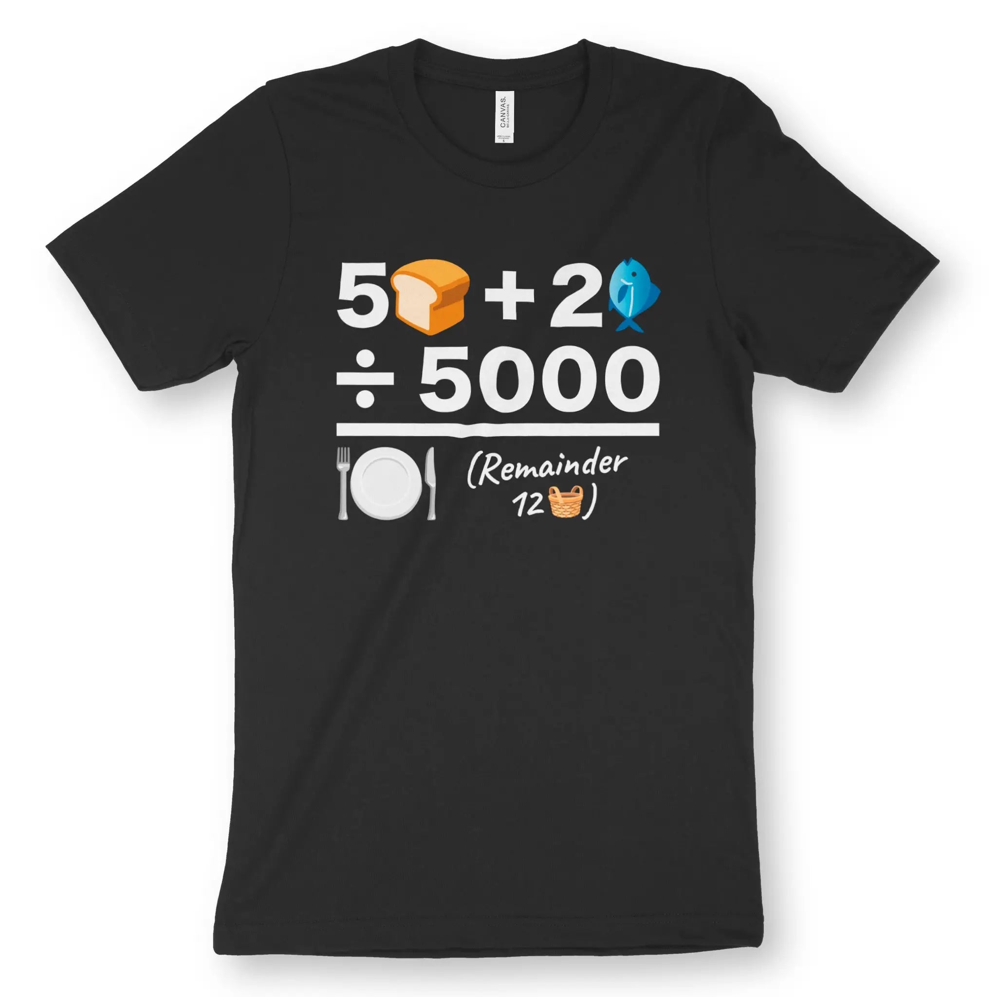 Feeding of The 5000 (Equation) 2.0 – Unisex Christian T-Shirt designed by 3rd Day Christian Clothing.