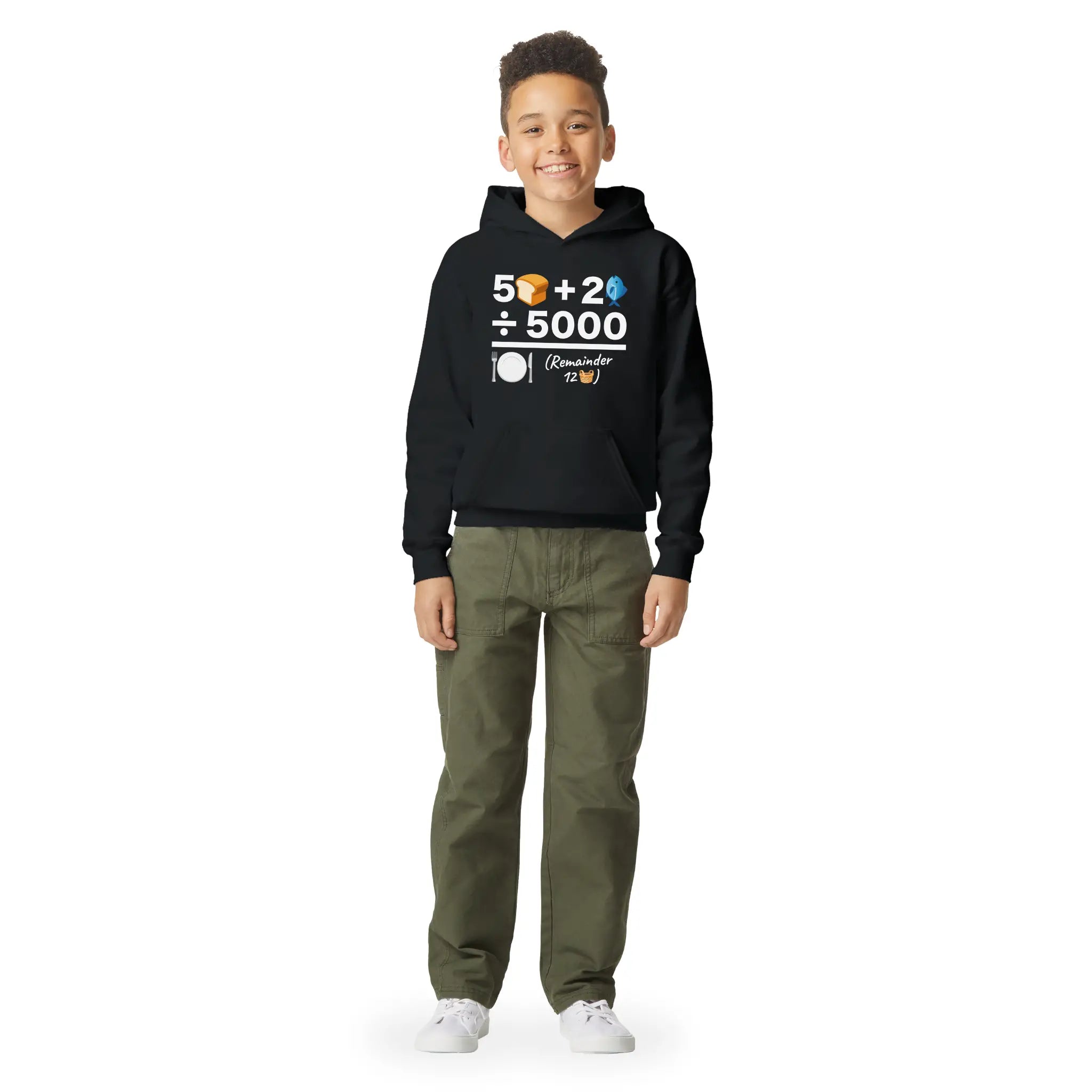 Feeding of The 5000 (Equation) – Kids' Christian Hoodie designed by 3rd Day Christian Clothing.