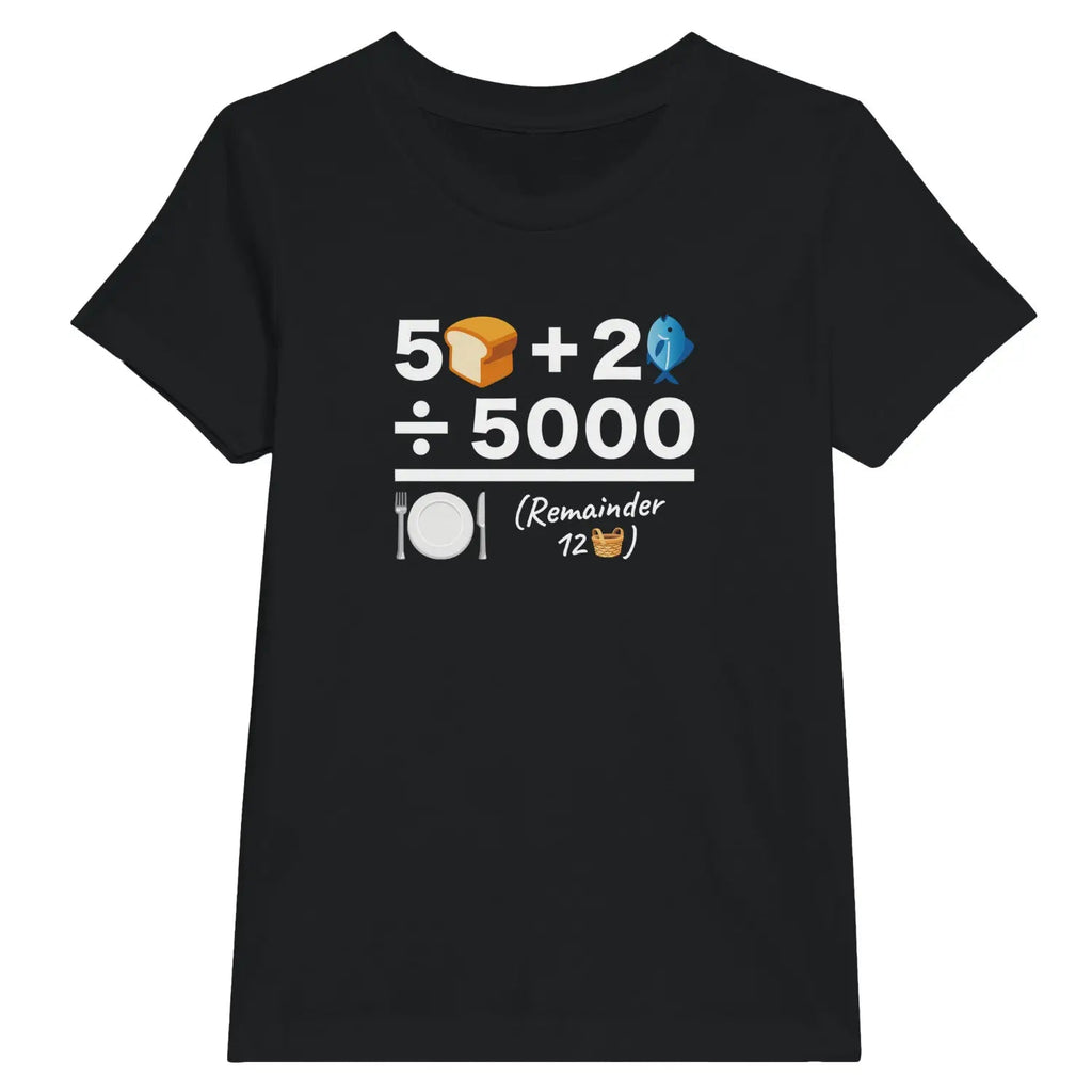 Feeding of The 5000 (Equation) – Kids' Christian T-Shirt designed by 3rd Day Christian Clothing.