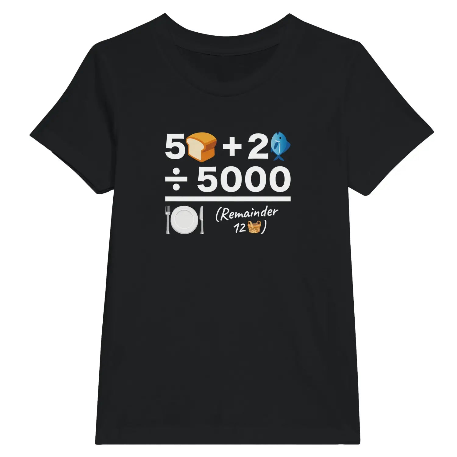 Feeding of The 5000 (Equation) – Kids' Christian T-Shirt designed by 3rd Day Christian Clothing.