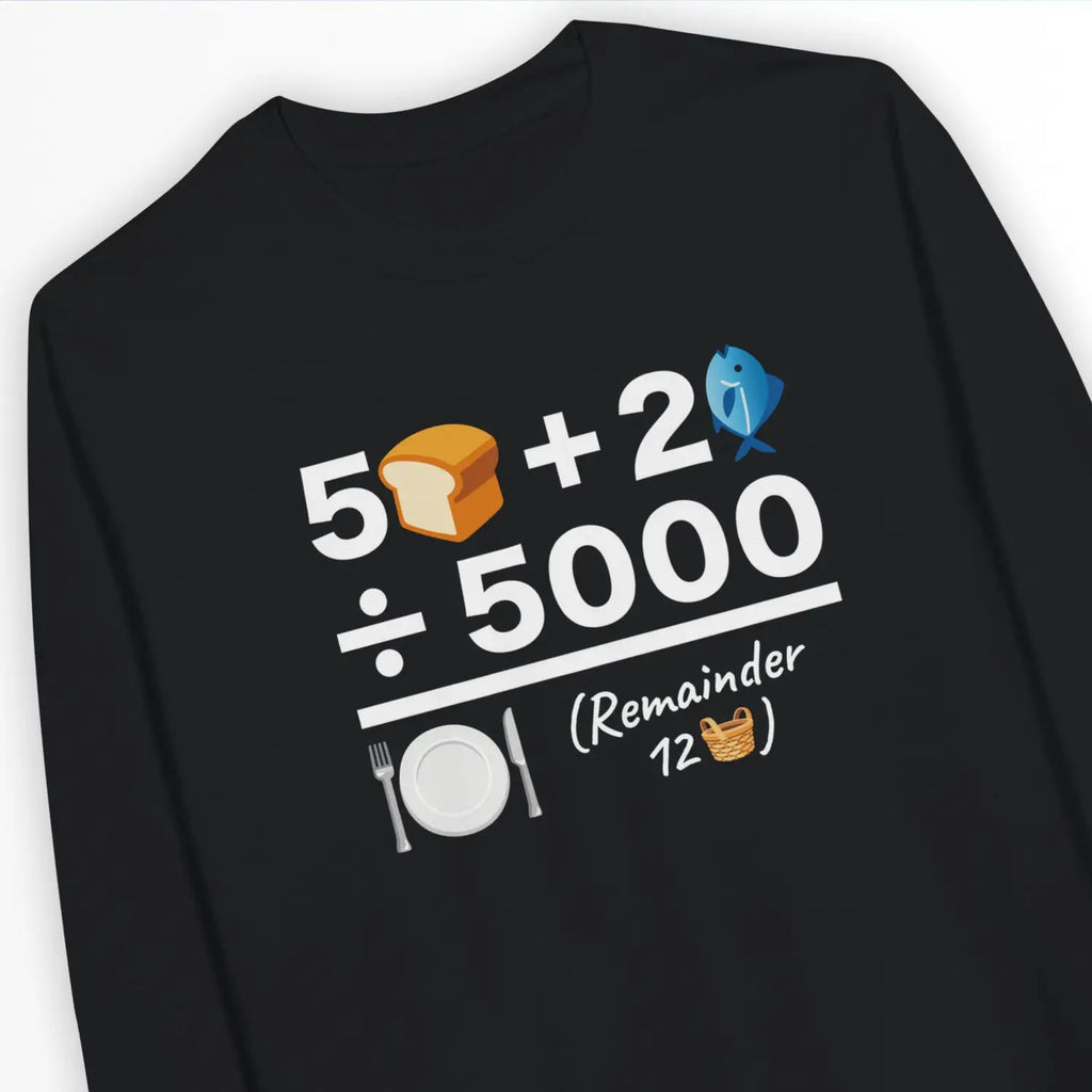 Feeding of The 5000 (Equation) – Unisex Christian Sweatshirt designed by 3rd Day Christian Clothing.