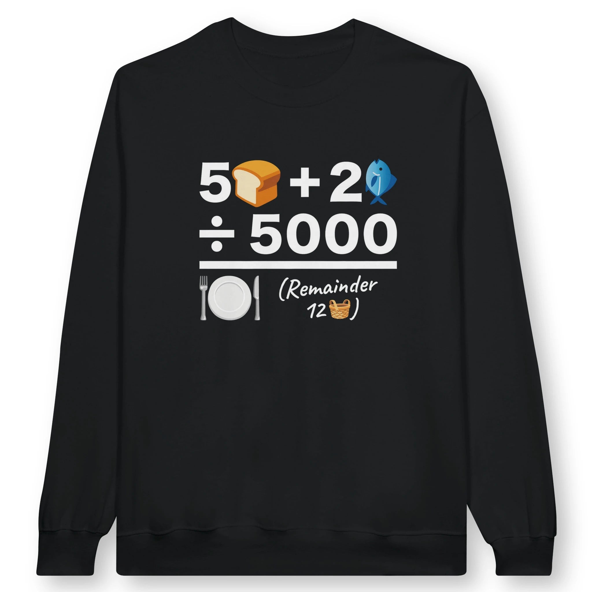 Feeding of The 5000 (Equation) – Unisex Christian Sweatshirt designed by 3rd Day Christian Clothing.