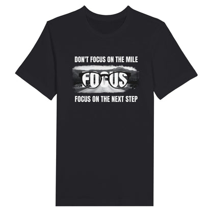 An image of Focus On The Next Step | Premium Unisex Inspirational T-shirt available at 3rd Day Christian Clothing UK