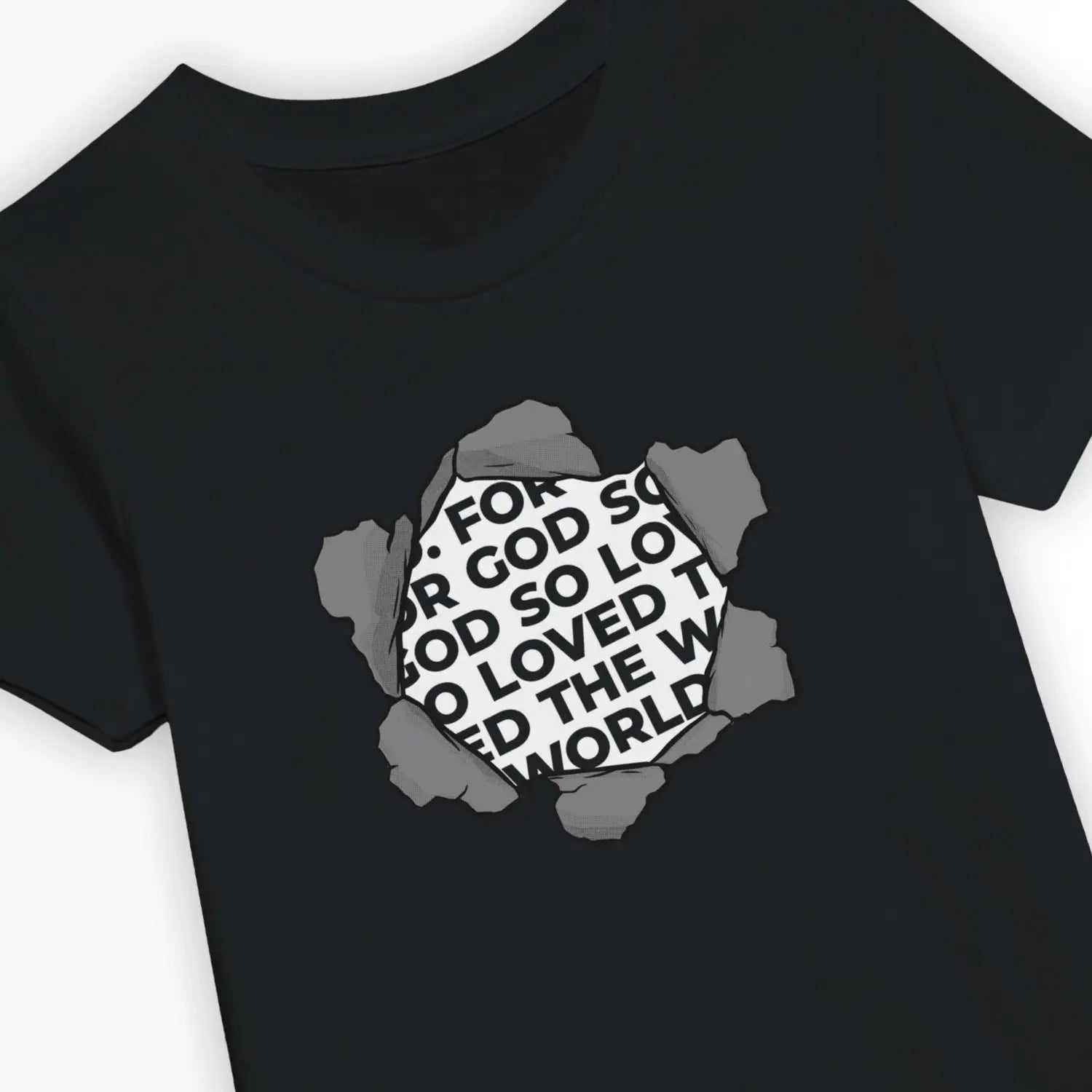 For God So Loved The World – Kids' Christian T-Shirt designed by 3rd Day Christian Clothing.