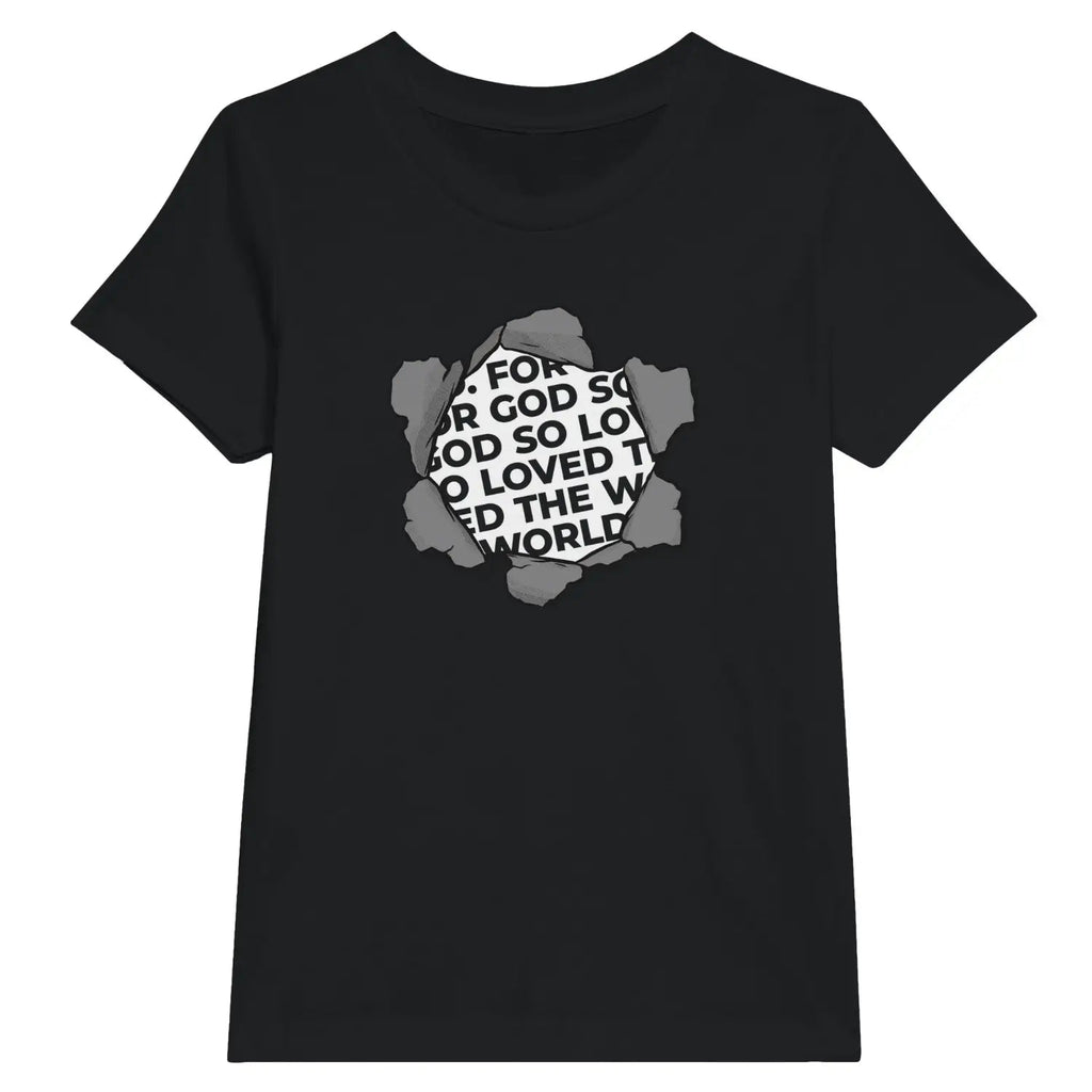 For God So Loved The World – Kids' Christian T-Shirt designed by 3rd Day Christian Clothing.