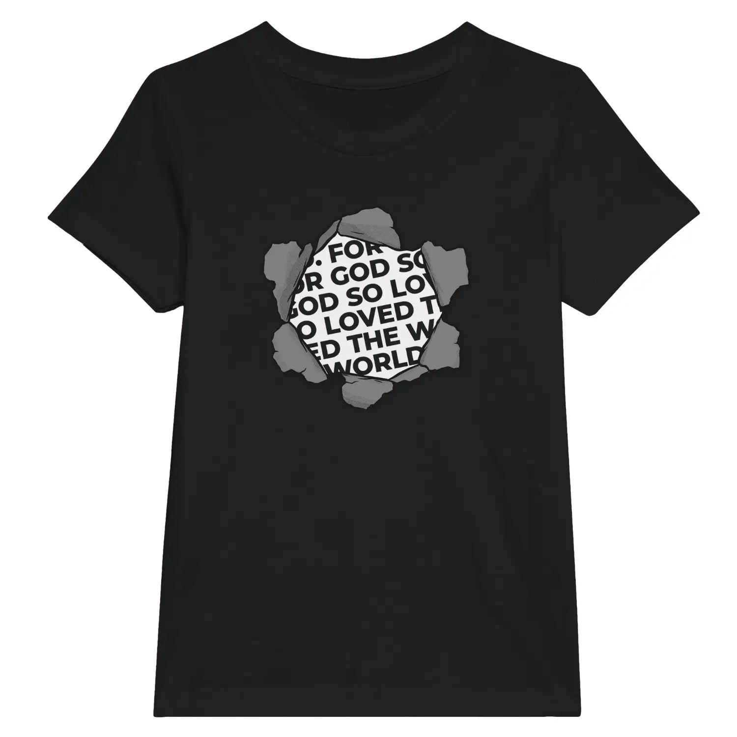 For God So Loved The World – Kids' Christian T-Shirt designed by 3rd Day Christian Clothing.