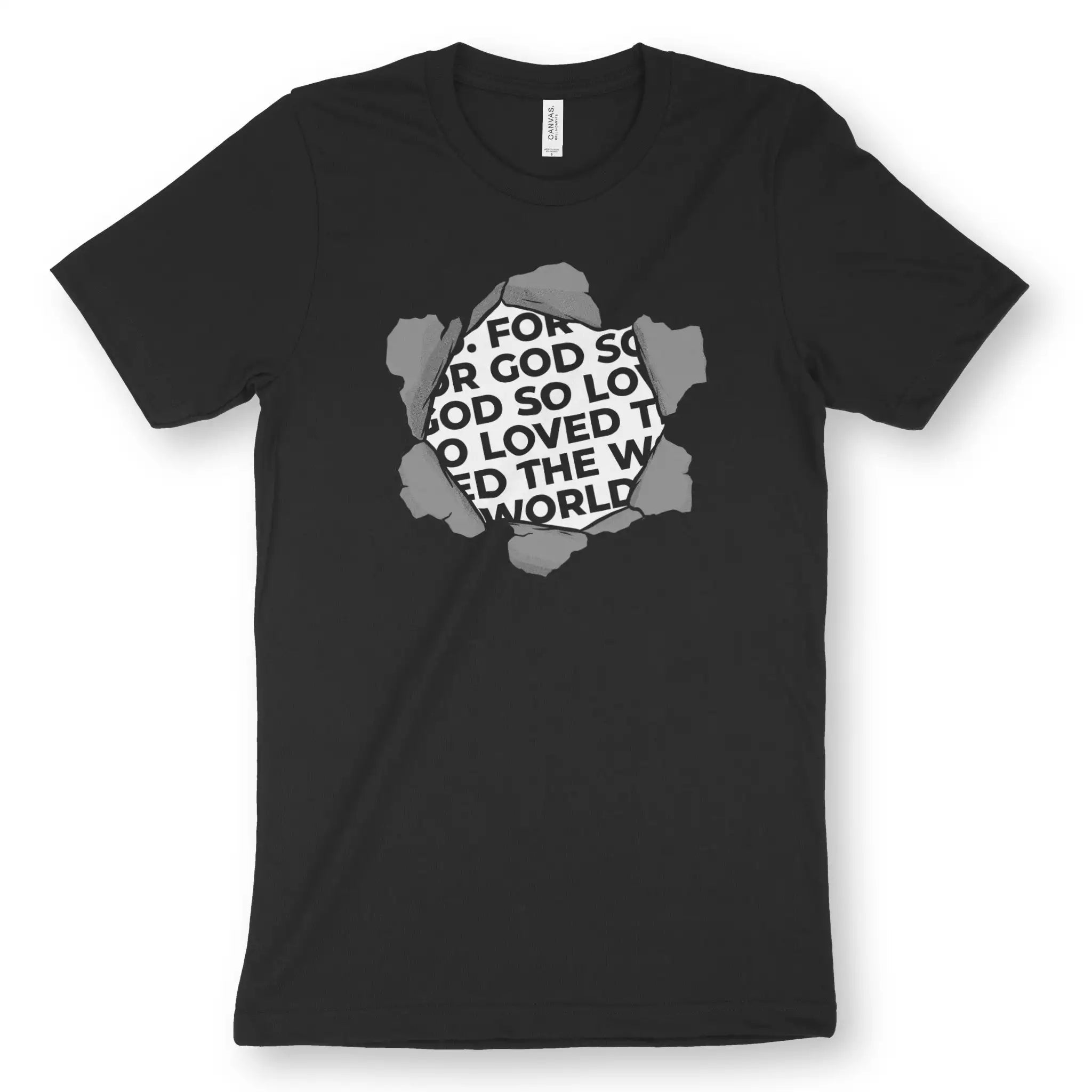 For God So Loved The World – Unisex Christian T-Shirt designed by 3rd Day Christian Clothing.