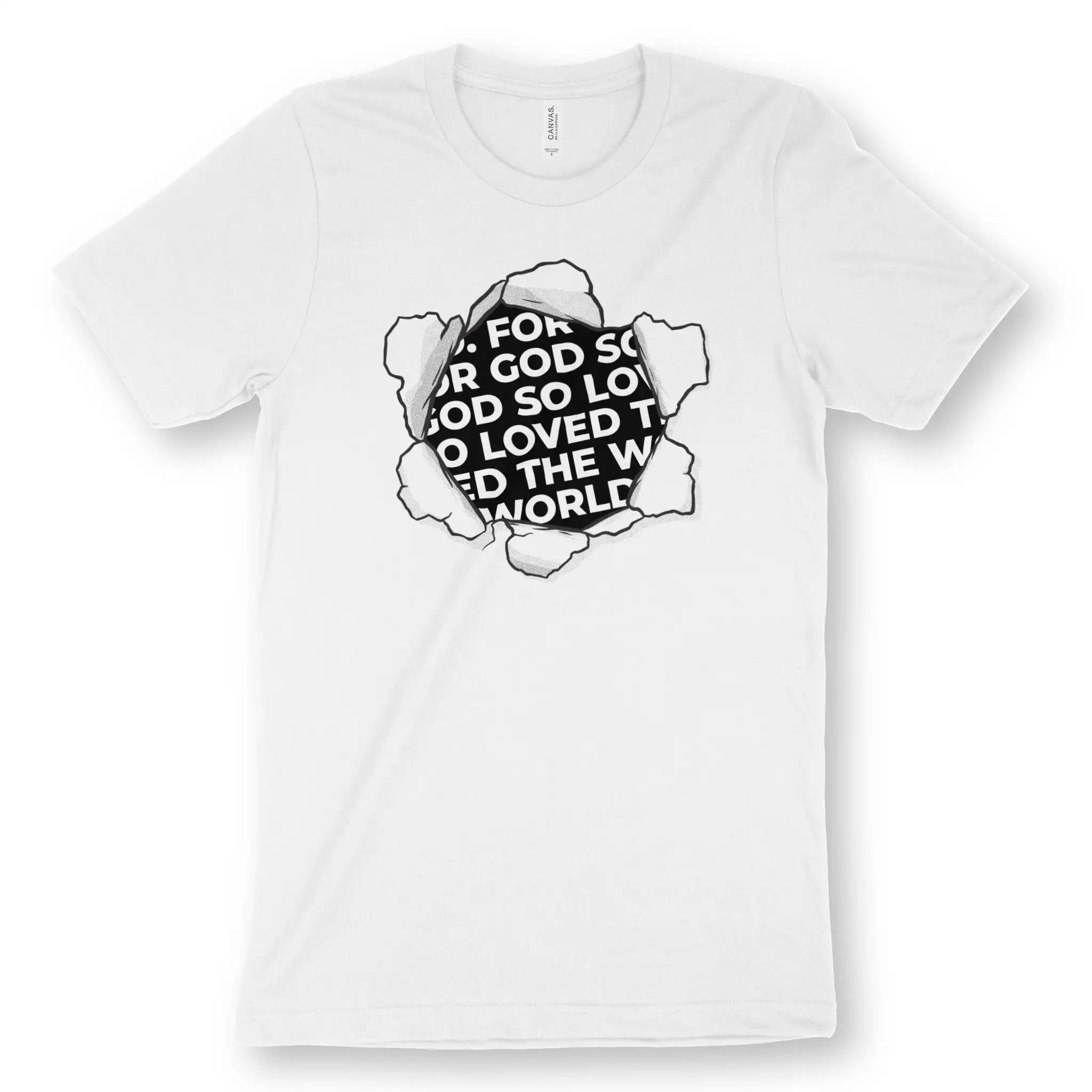 For God So Loved The World – Unisex Christian T-Shirt designed by 3rd Day Christian Clothing.