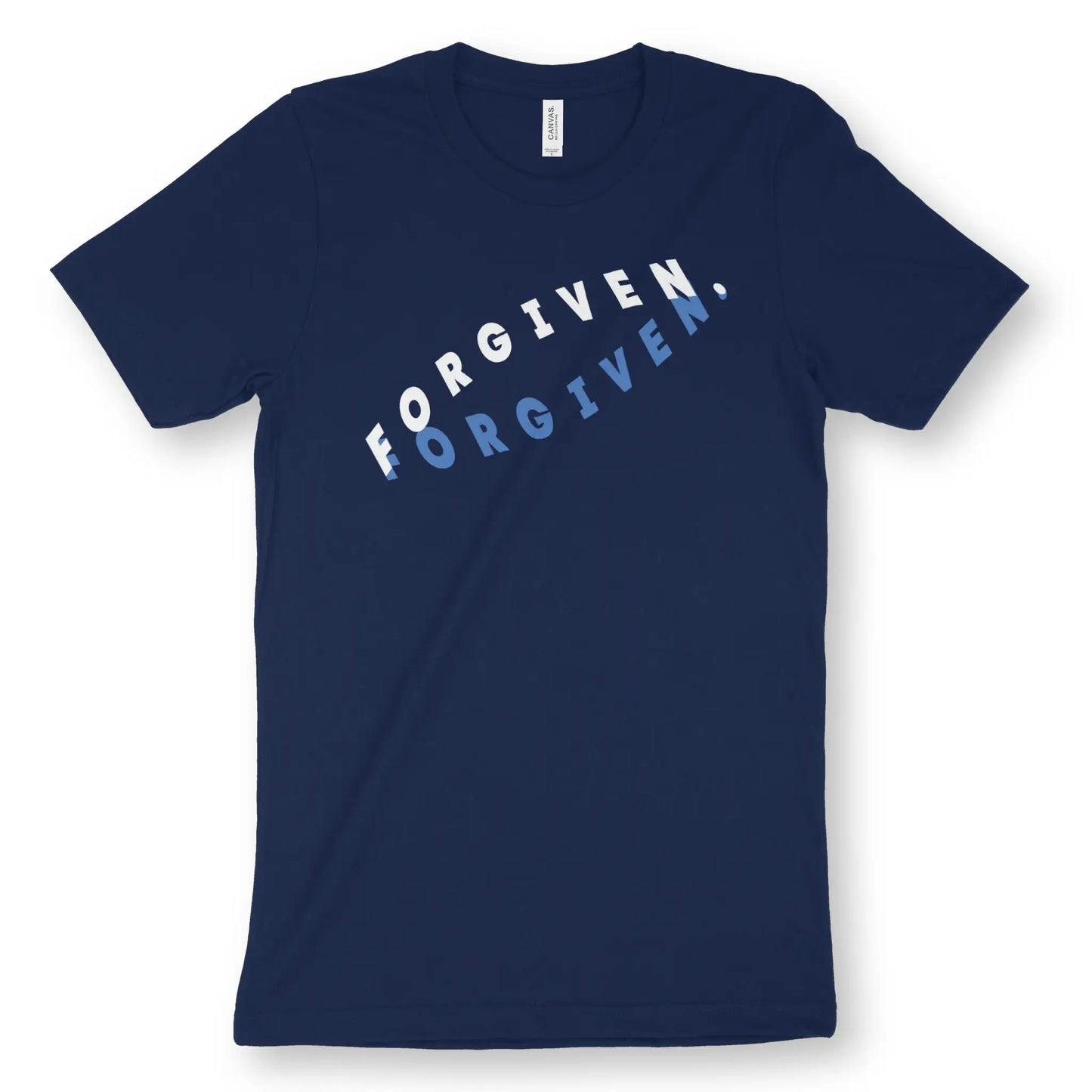 Forgiven (Ring) | Premium Unisex Christian T-Shirt, laid flat, designed by 3rd Day Christian Clothing UK