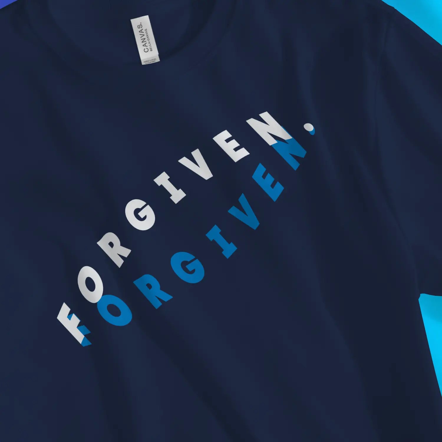 Forgiven (Ring) | Premium Unisex Christian T-Shirt, laid flat, designed by 3rd Day Christian Clothing UK