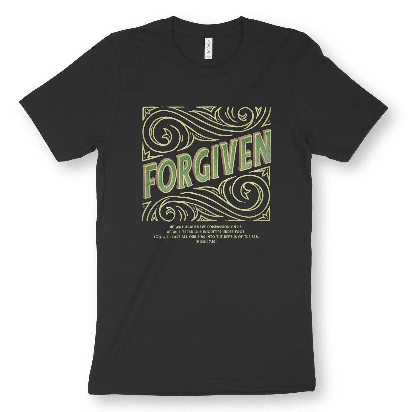 Forgiven (Micah 7:19) | Premium Unisex Christian T-Shirt designed by 3rd Day Christian Clothing.