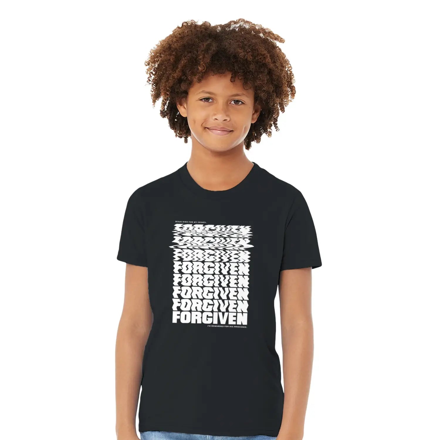 Forgiven (Warped) – Kids' Christian T-Shirt designed by 3rd Day Christian Clothing.