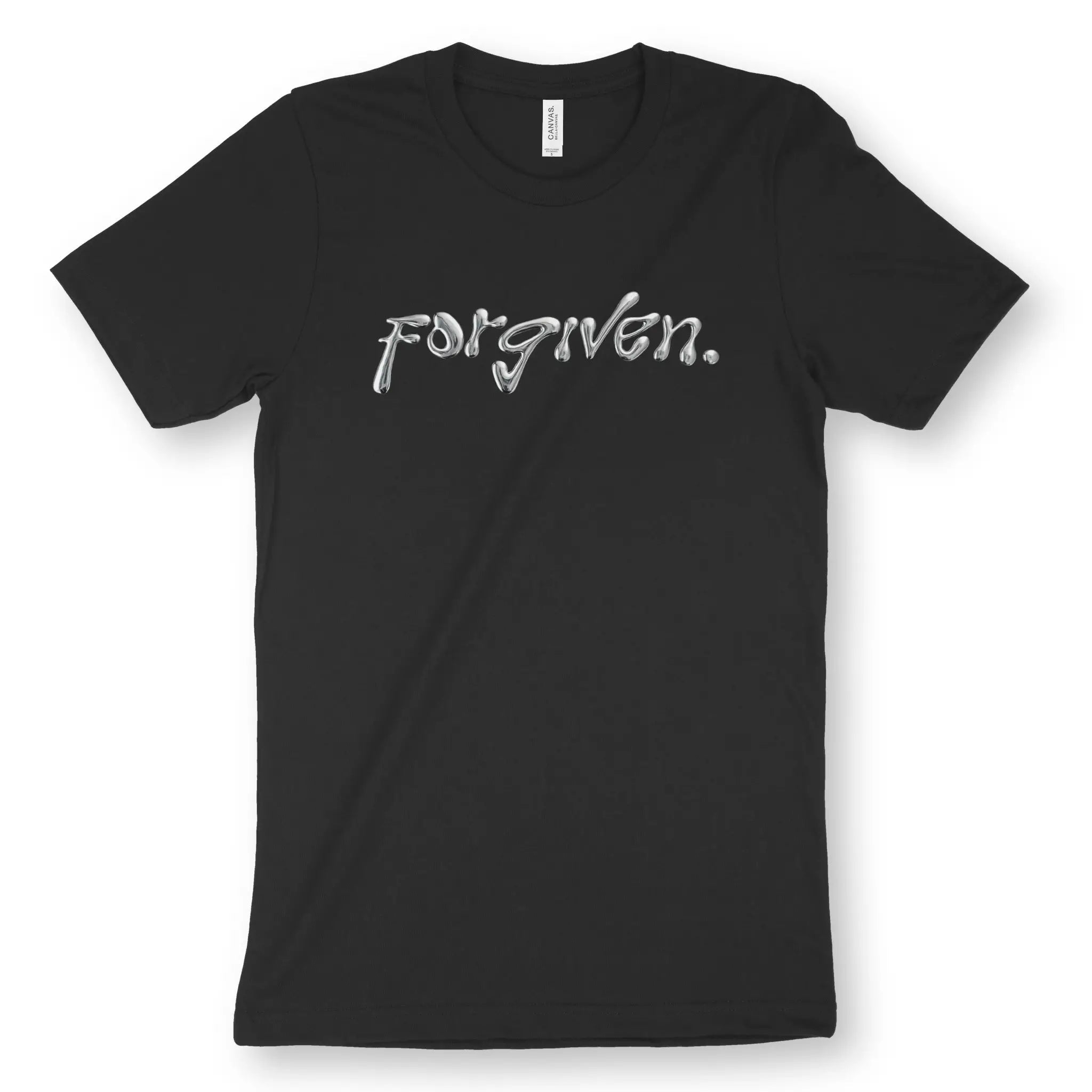 Forgiven. (Chrome Effect) – Unisex Christian T-Shirt designed by 3rd Day Christian Clothing.