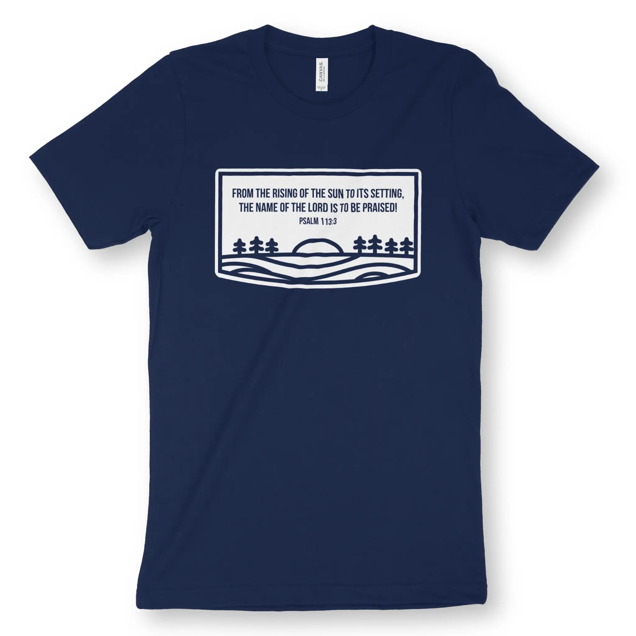 From The Rising (Psalm 113:3) – Unisex Christian T-Shirt designed by 3rd Day Christian Clothing.