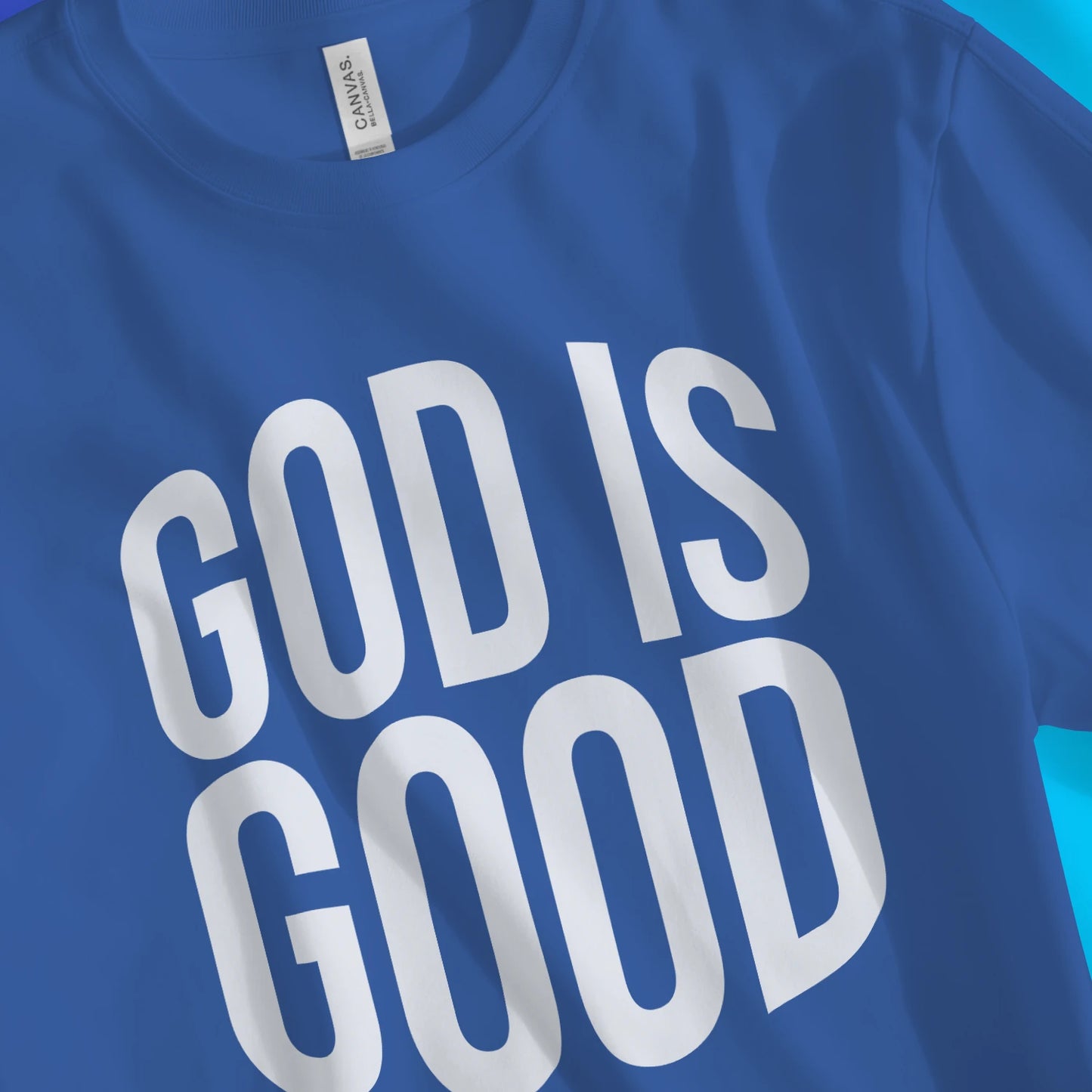 GOD IS GOOD 3.0 | Premium Unisex Christian T-Shirt, laid flat, designed by 3rd Day Christian Clothing UK