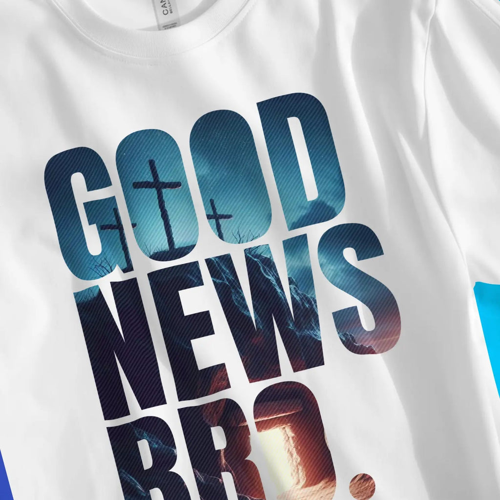 GOOD NEWS BRO. – Unisex Christian T-Shirt designed by 3rd Day Christian Clothing.