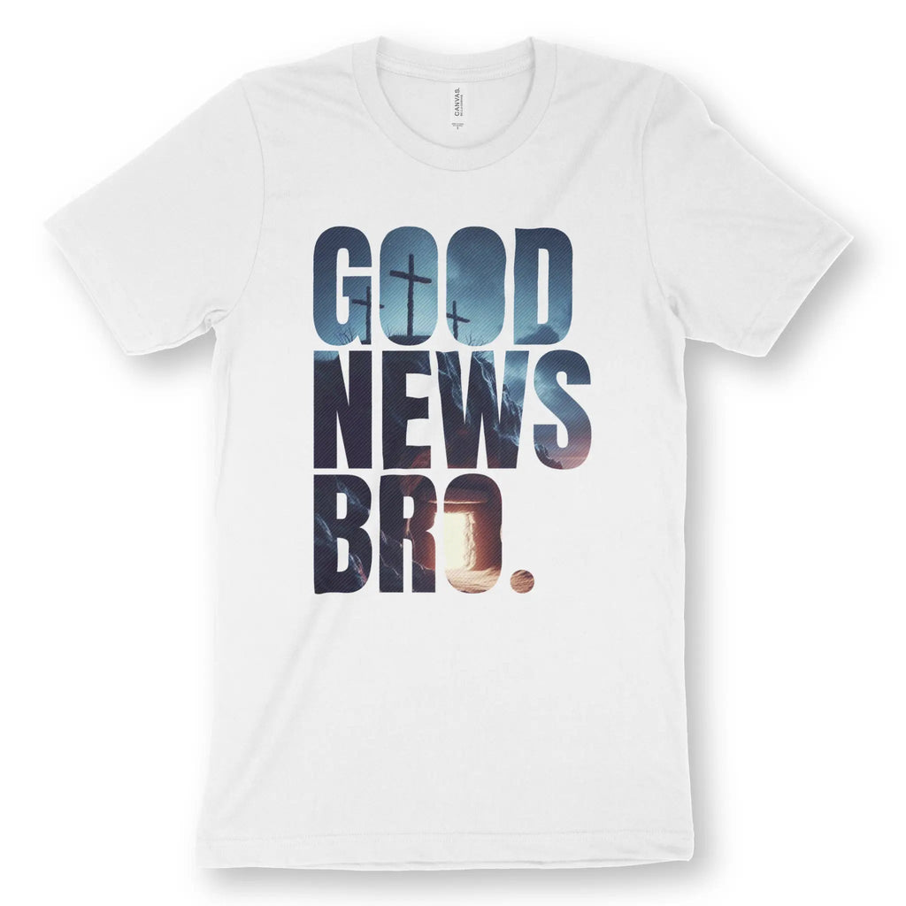 GOOD NEWS BRO. – Unisex Christian T-Shirt designed by 3rd Day Christian Clothing.