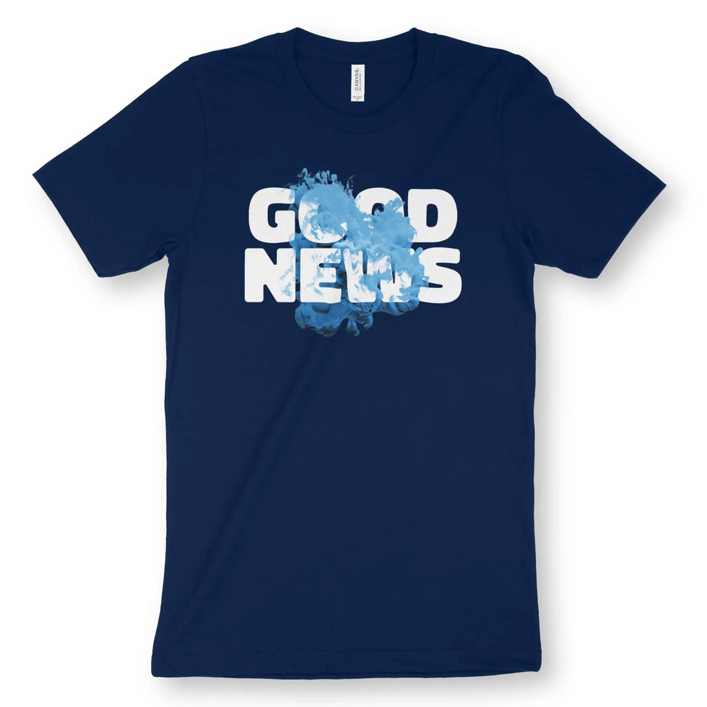 GOOD NEWS (Smoke) – Unisex Christian T-Shirt designed by 3rd Day Christian Clothing.