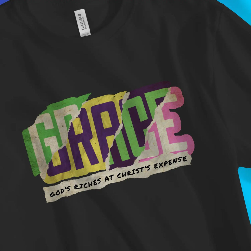 GRACE (God's Riches At Christ's Expense) – Unisex Christian T-Shirt designed by 3rd Day Christian Clothing.