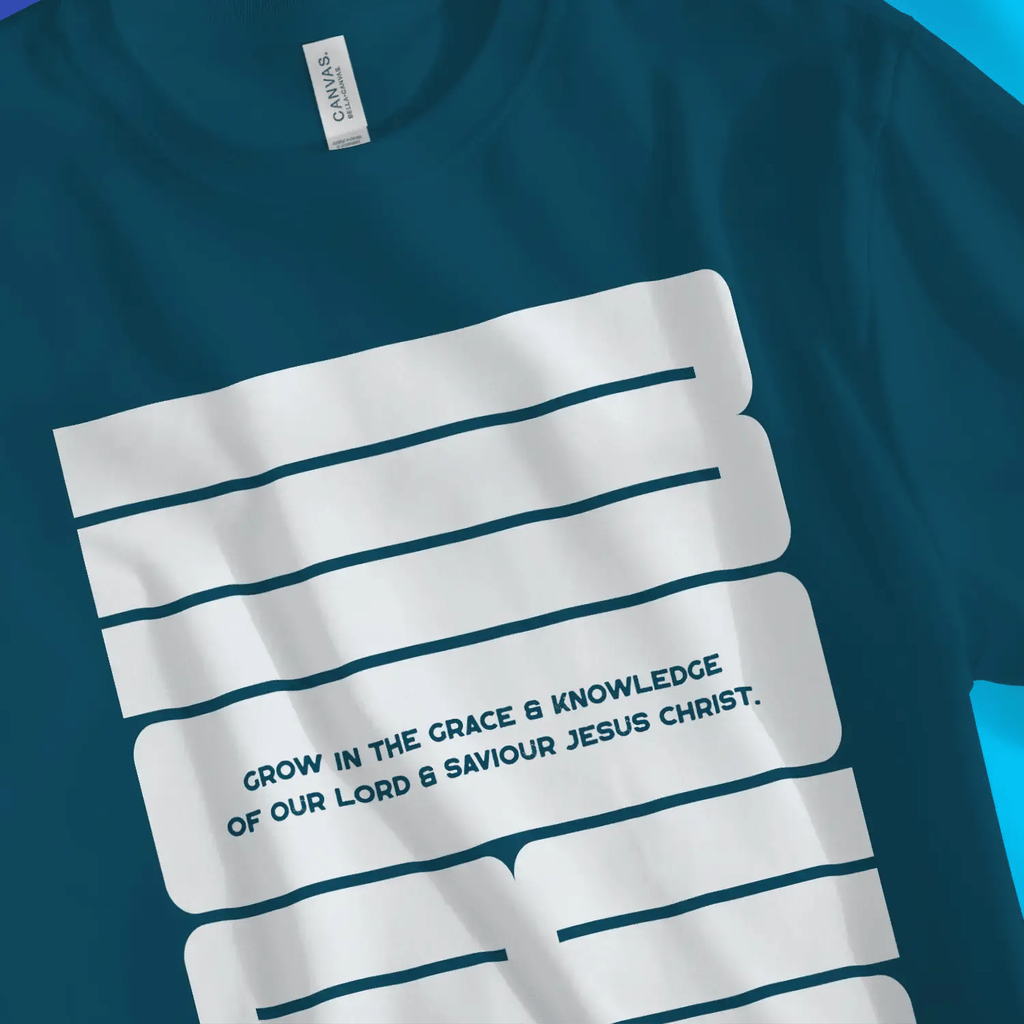GROW in the Grace (Deep Teal) – Unisex Christian T-Shirt designed by 3rd Day Christian Clothing.