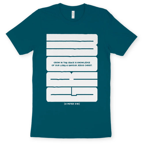 GROW in the Grace (Deep Teal) – Unisex Christian T-Shirt designed by 3rd Day Christian Clothing.