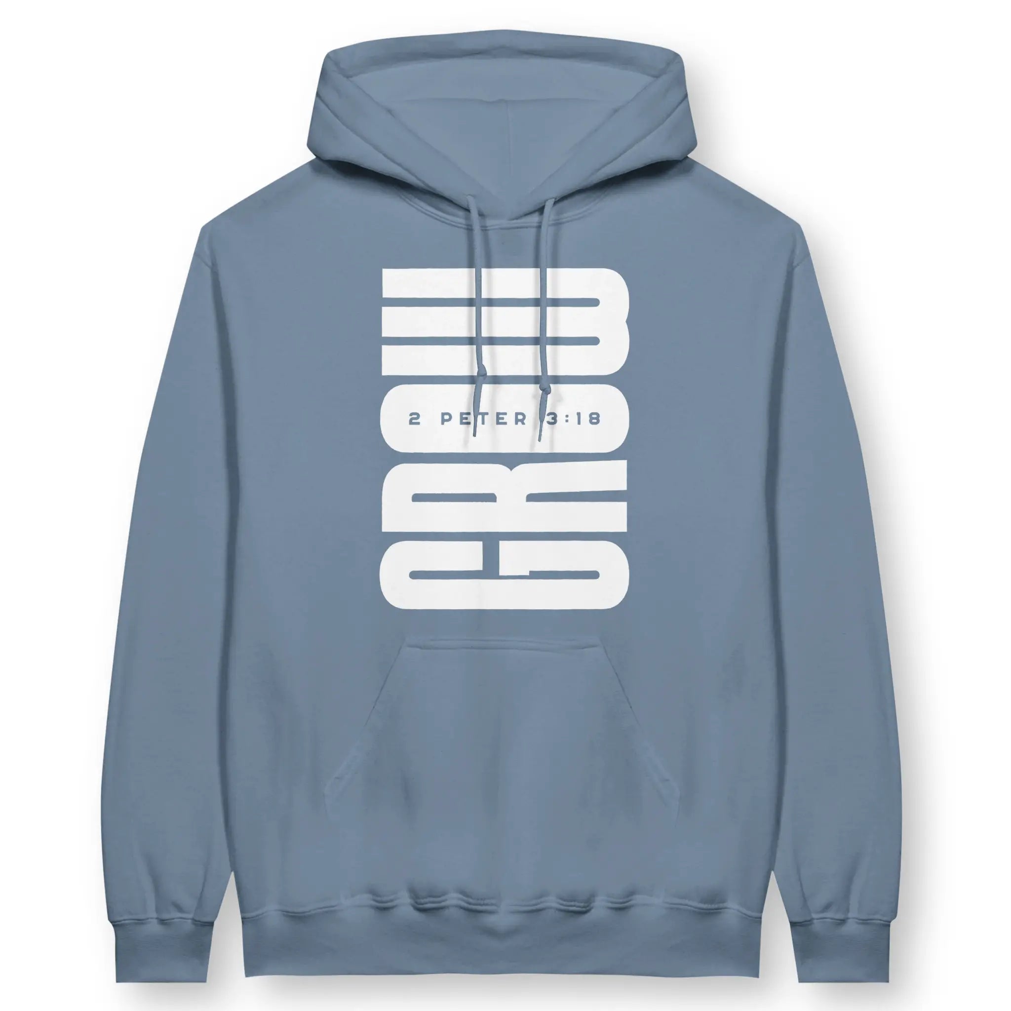 GROW (Stone Blue) – Unisex Christian Hoodie designed by 3rd Day Christian Clothing.