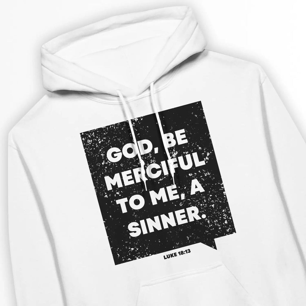God Be Merciful (Luke 18:13) – Unisex Christian Hoodie designed by 3rd Day Christian Clothing.