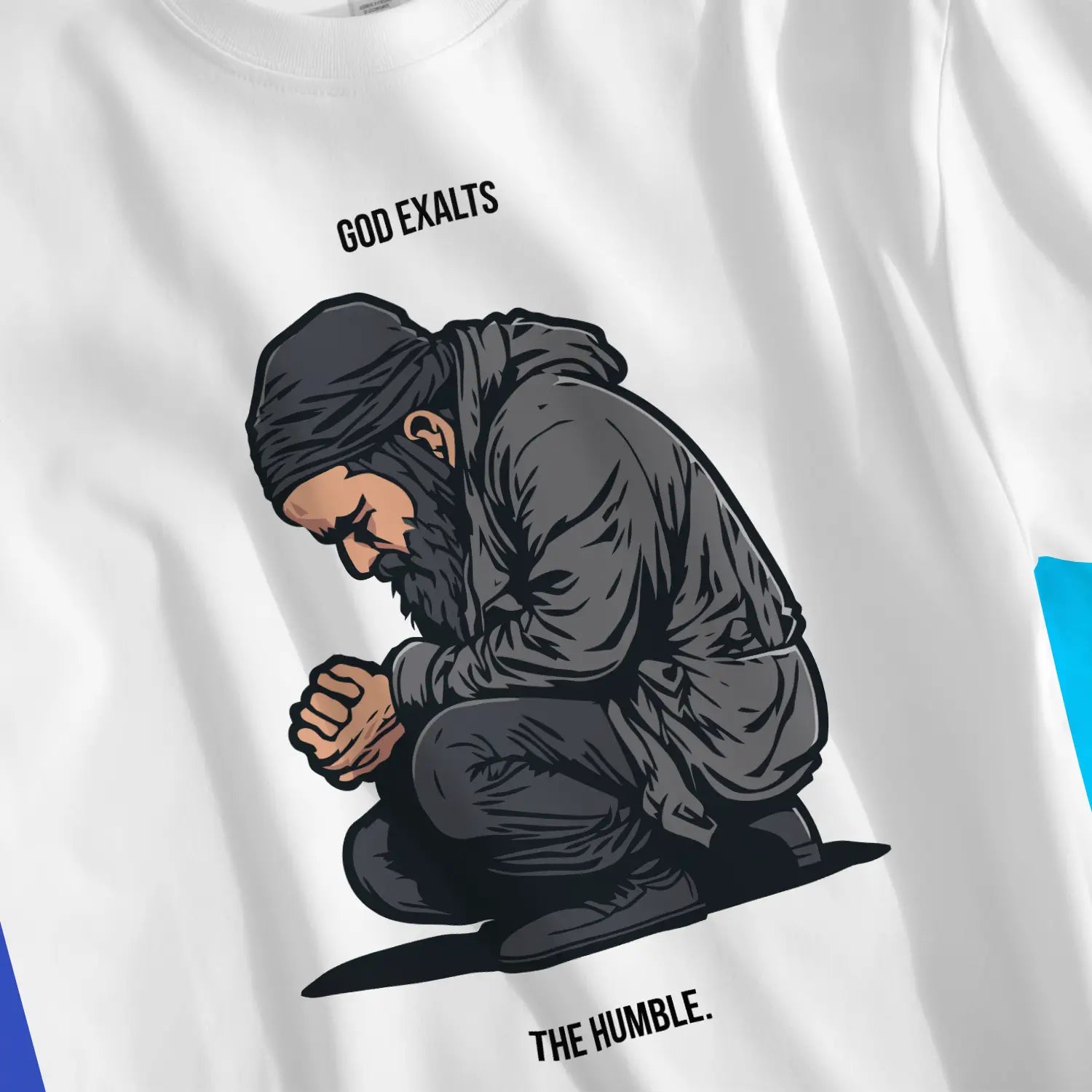 An image of God Exalts The Humble | Premium Unisex Christian T-shirt available at 3rd Day Christian Clothing UK