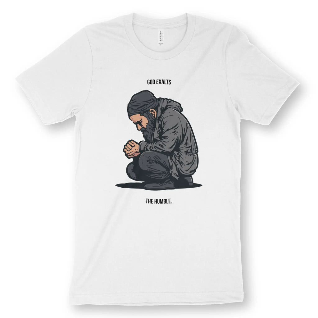 God Exalts The Humble – Unisex Christian T-Shirt designed by 3rd Day Christian Clothing.