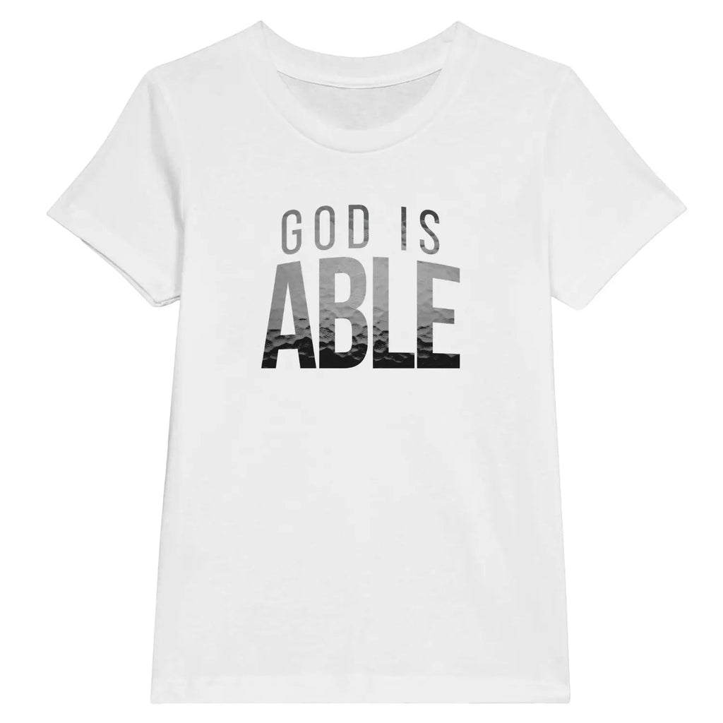 God Is Able – Kids' Christian T-Shirt designed by 3rd Day Christian Clothing.