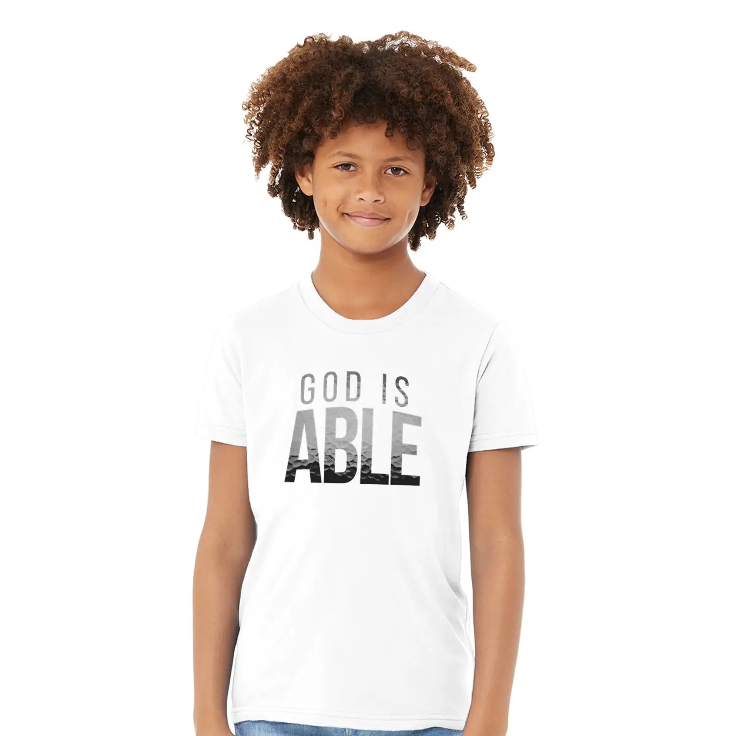 God Is Able – Kids' Christian T-Shirt designed by 3rd Day Christian Clothing.