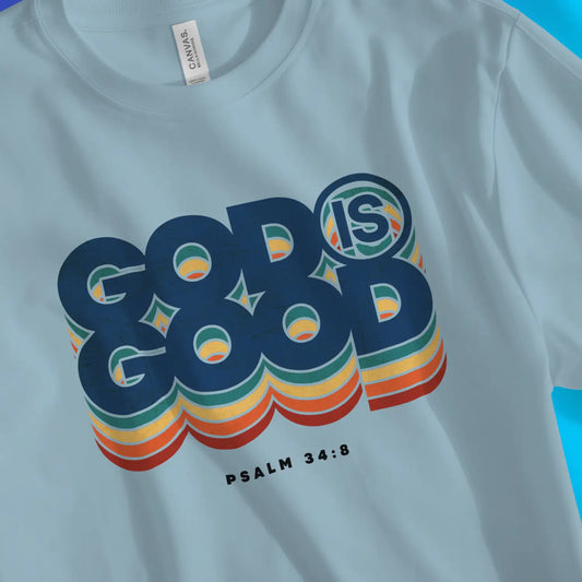 God Is Good (Colour Echo) 2.0 | Premium Unisex Christian T-Shirt designed by 3rd Day Christian Clothing.