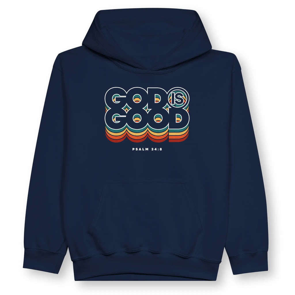 God Is Good (Colour Echo) 2.0 – Kids' Christian Hoodie designed by 3rd Day Christian Clothing.