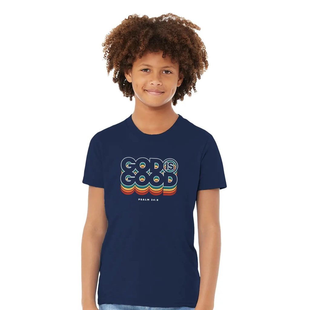 God Is Good (Colour Echo) – Kids' Christian T-Shirt designed by 3rd Day Christian Clothing.