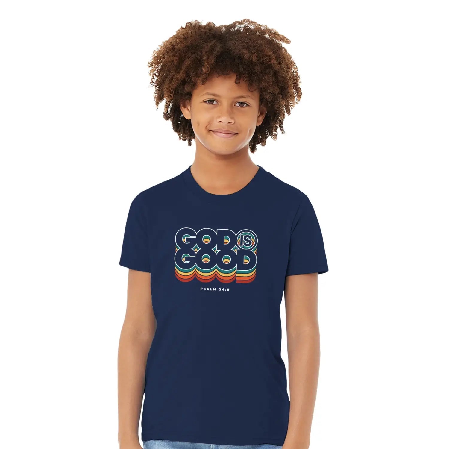 God Is Good (Colour Echo) | Premium Kids' Christian T-Shirt designed by 3rd Day Christian Clothing.