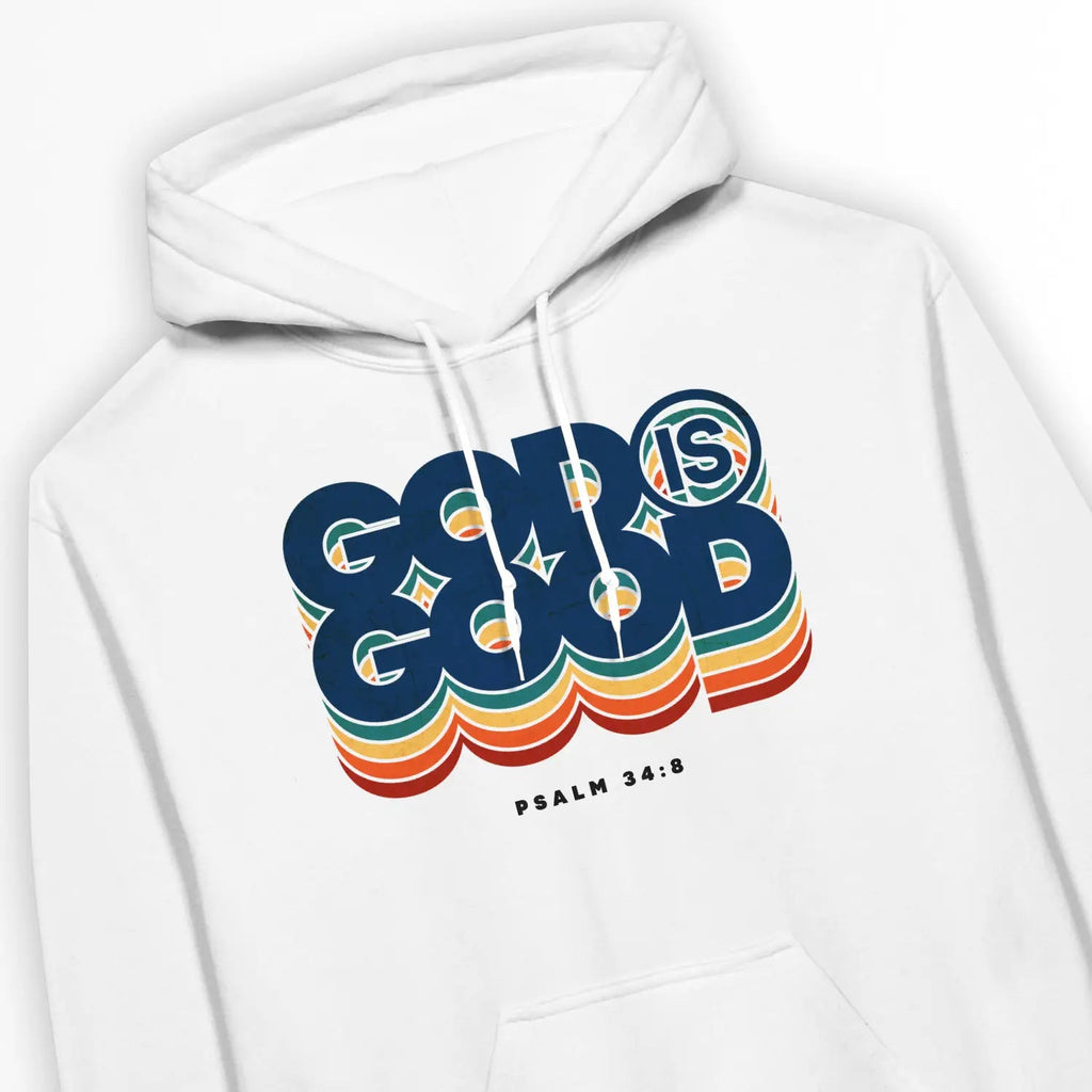 God Is Good (Colour Echo) – Unisex Christian Hoodie designed by 3rd Day Christian Clothing.