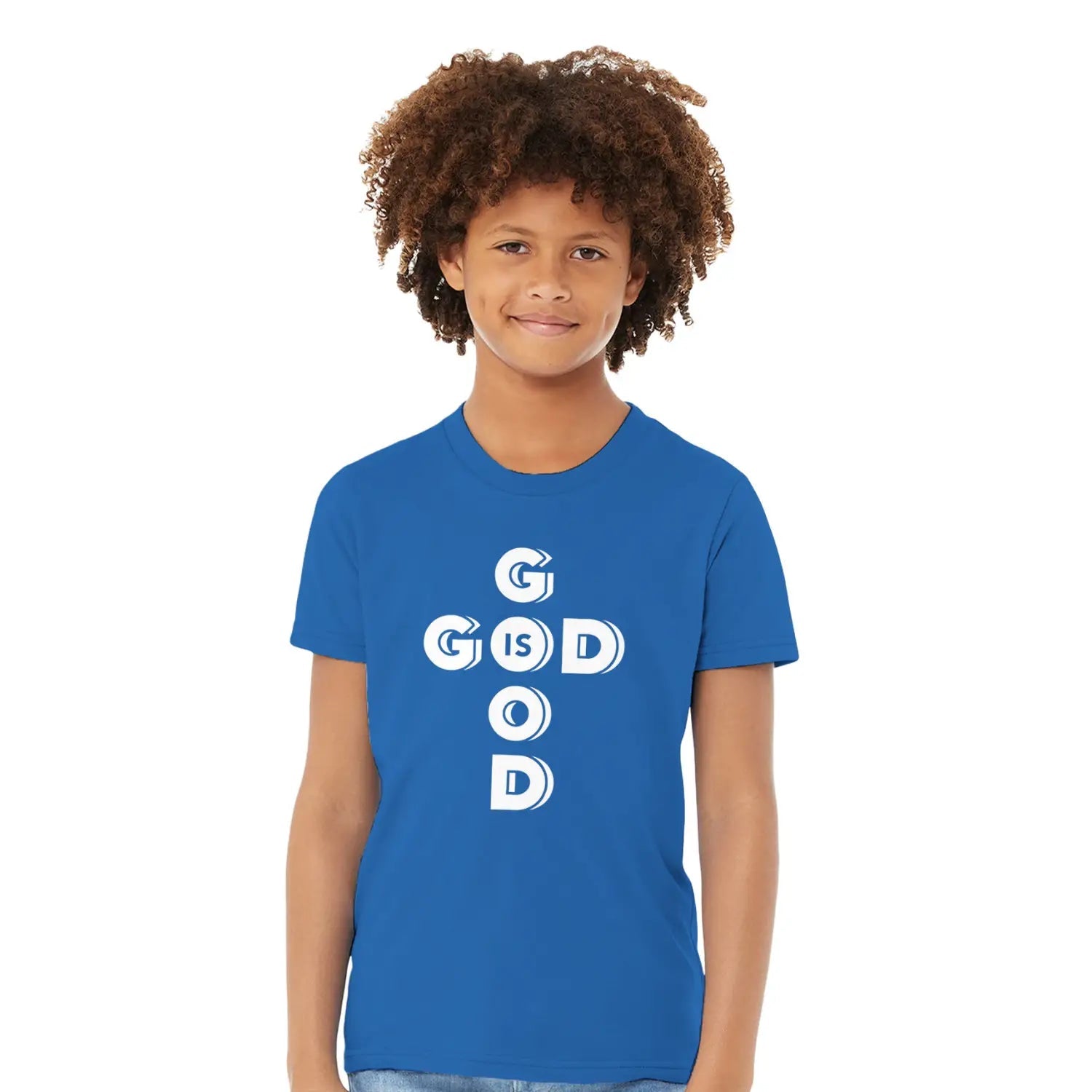 God Is Good (Cross) – Kids' Christian T-Shirt designed by 3rd Day Christian Clothing.