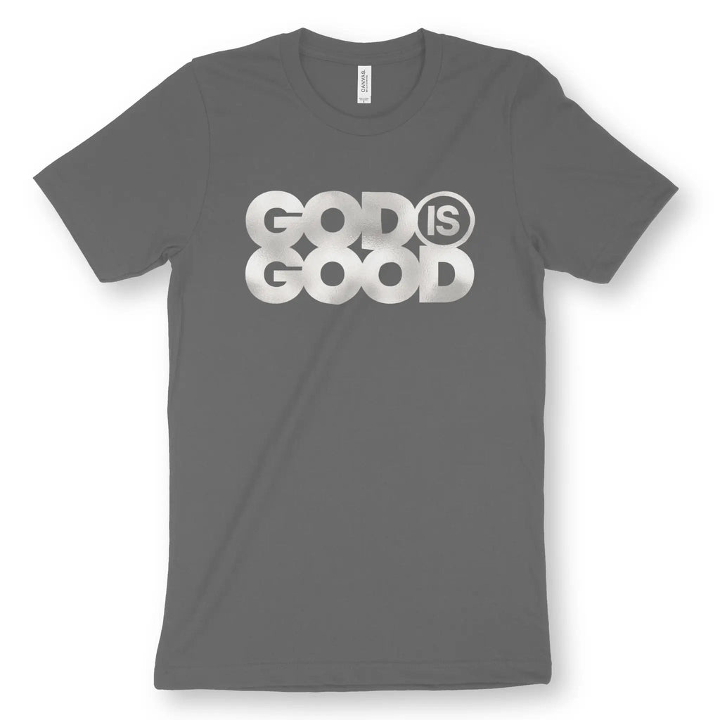 God Is Good (Silver Edition) – Unisex Christian T-Shirt designed by 3rd Day Christian Clothing.