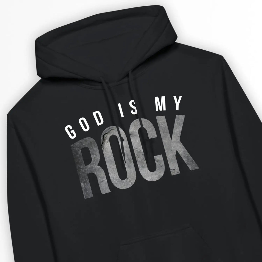 God Is My Rock – Unisex Christian Hoodie designed by 3rd Day Christian Clothing.